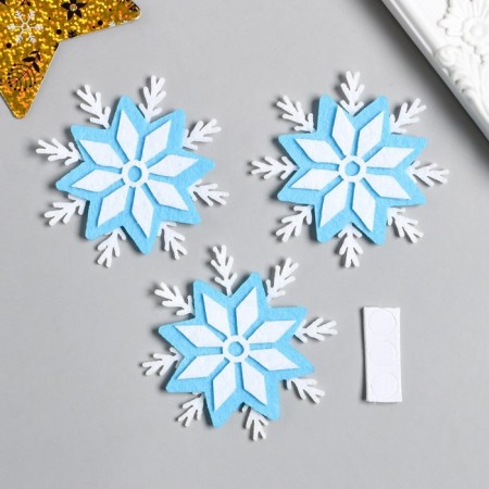 Decor for the creativity of felt "Snowflake with rays" 7.3x7.3 cm-2