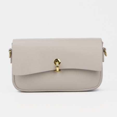 Lightning bag bag, external pocket, long belt, beige color