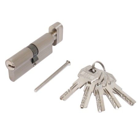 Cylinder mechanism standard Max, 80 mm (40x40V), 5 keys, key/turntable, matte nickel 1024813