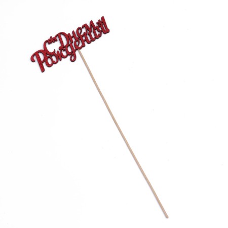 Toppers, red glitter, with a skewer, "Happy Birthday" 13x5.4 cm-2