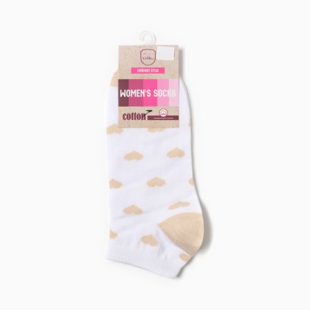 Women's hearts, white/beige color, rr 25-2