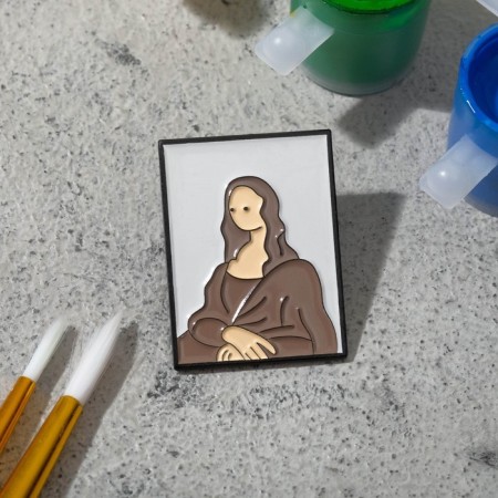 The icon "Art" Mona Lisa, white-brown in ferrous metal-1