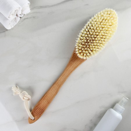 Dry massage brush, with a pen, artificial bristles
