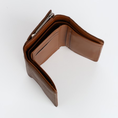 Women's wallet on magnets, brown color-4