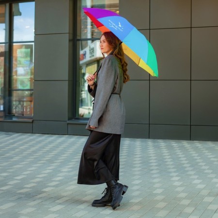 Women's rainbow umbrella “Rain and Miracles”, 10 spokes.-8