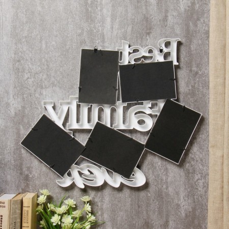 Photo frame plastic in 5 photos 10x15 cm "Best Family" White 43.5x57 cm-3