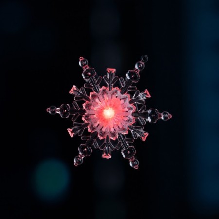 LED toy on Velcro "Snowflake" 11 cm, batteries Lr44x3, glow of multi-2