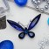Brooch "Butterfly" monochrome, blue color in silver