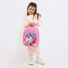 Baby backpack on lightning, external pocket, pink color