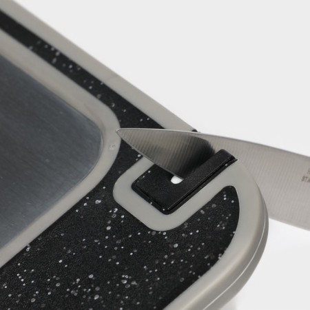 Board for defrosting and cutting products with a sharpener for knives Magistro, 3 in 1, 38 × 26 × 0.7 cm, silver-7