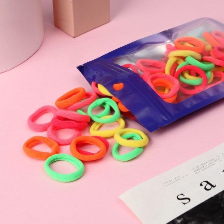 Hair gum "Sport" (set 50 pieces) 2.5 cm, mix