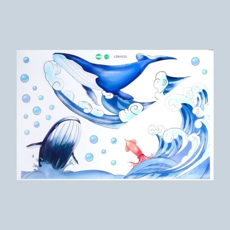 Sticking plastic interior color "Whale games" 40x60 cm-1