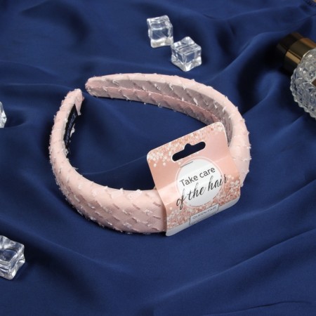 Hair rim "jeannette" style, 3 cm, pink-1