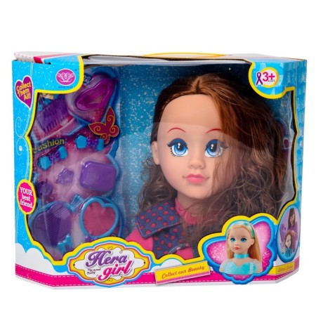 Maneken doll to create hairstyles "Karina" with accessories-4