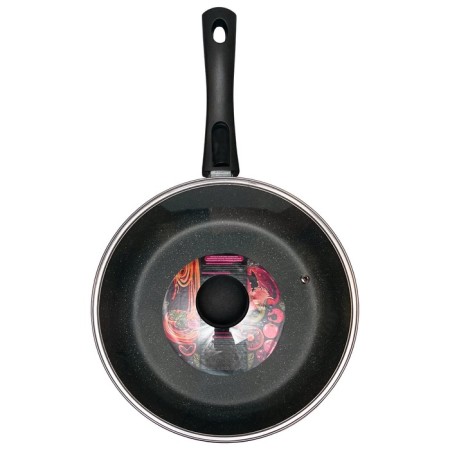 Deep pan -Panair Sogretta, removable handle, with a lid, cast aluminum, d = 24 cm-1