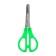 Chancellery scissors 13 cm, plastic handles, rounded ends with a ruler, MIX case