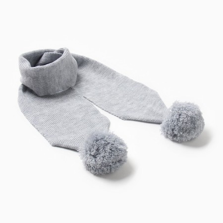 Children's scarf, gray color, size 110x14 cm