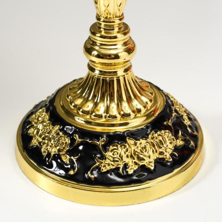 Summary Metal for 3 candles "rosary" gold, black enamel 35.5x32x12 cm-4