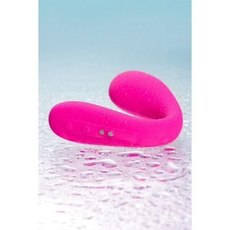 Vibrator for pairs Lovense Quake Dolce, silicone, pink color, 20 cm-4