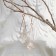 Hanging earrings with rhinestones "drop with a rhombus", white color in pink gold, 7.2 cm