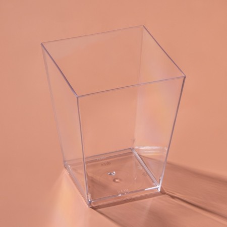 The form of plastic disposable for the buffet "Square", 150 ml, transparent, 15 pcs/unns.