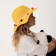 Hat with bombs for Minaku girl, yellow color, size 50
