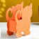 Kashpo wooden "cat" 14.5x7x18.5 cm orange