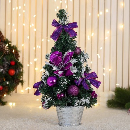 Christmas tree decor "Festive" bow Ball ball, 16x35 cm, purple