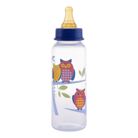 A bottle for feeding with a latex nipple, 250 ml, from 0 months., Mix color-4