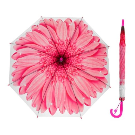 Herbera umbrella, semi-automatic, with whistle, r = 41cm, pink color
