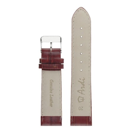 Watch strap, male, 20 mm, harness 75 mm, larynx 115 mm, genuine leather, dark brown-2
