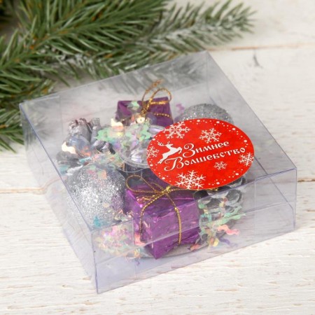 Summary for one candle "Mishura Wave" bumps, ball, gifts, 7.5x3.5 cm dot d-2 cm-2