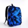 School backpack from textiles on lightning, 3 pockets, blue color