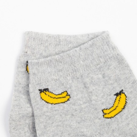 Women's socks "Banans", gray color, size 23-25-2
