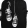 Youth bag with zipper, black color