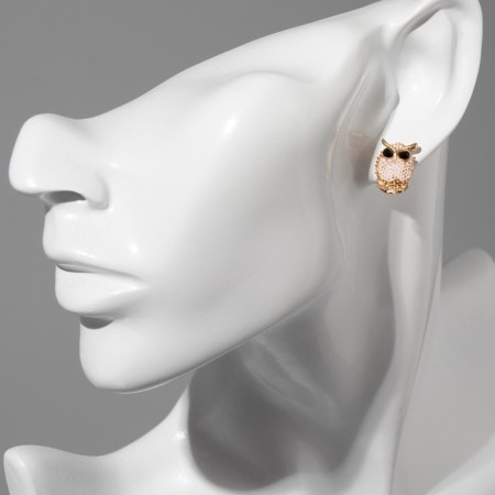 Серьги эмаль «Совушка» мини, цвет МИКС-5