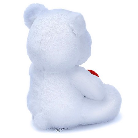 Soft toy "Bear Velvet" with Valentine, 30 cm, white color-2