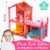 Plastic house for dolls, two -story, with accessories