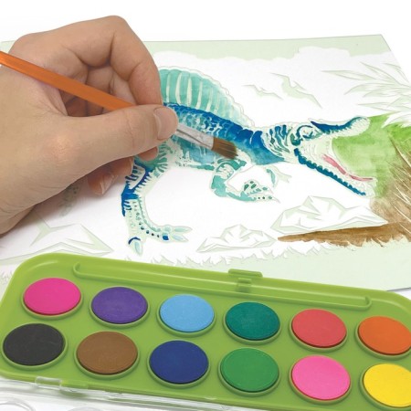Dinosart reconnaissance set for drawing with a palette and ready-2