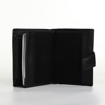Male purse on magnet 3 in 1, department for auto documents, passports, black color-5