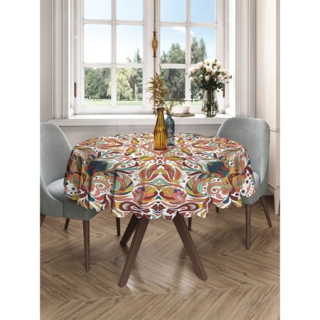 The tablecloth "Geometric flowers", round, Saten, d = 150 cm-2