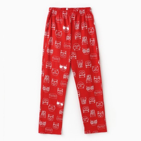 Homemade female "kitten in a glass" (T -shirt/pants), white/red color, size 46-8