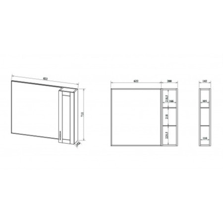 Cabinet-mirror Gloria 85 left, white matte-3