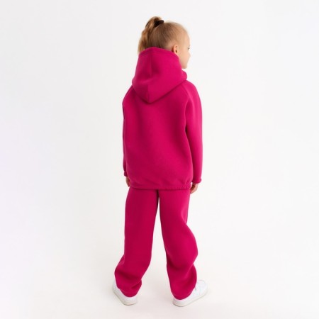 Kids (hoodies, trousers) minku: Basic Line Kids, Oversize, Fuchsia color, height 134-2
