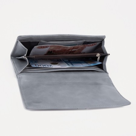 Women's wallet on magnets, gray color-3