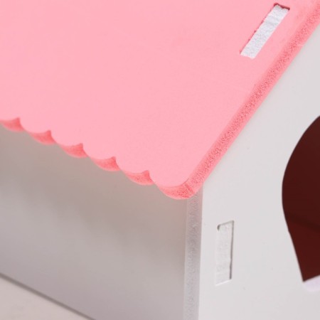 House for rodents with a triangular roof, 10 x 9 x 10.5 cm, pink-3