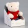Soft toy "Little Friend", New Year's bear in a red sweater