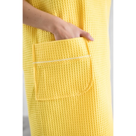 Pareo female, lemon color, waffle canvas-2