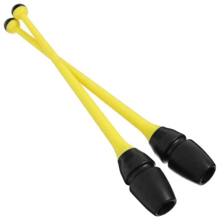 Bulas for rhythmic gymnastics inserted Grace Dance, 36 cm, yellow/black color-2