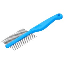 Delight comb, bilateral 24/37 teeth 25 mm, plastic handle, blue